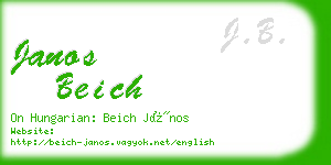 janos beich business card